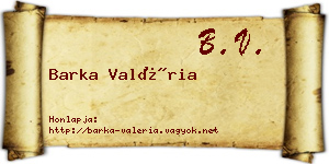 Barka Valéria névjegykártya